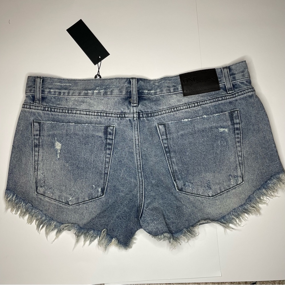 One Teaspoon Cotton Raw Hem Rocky Bonitas Low Waist Denim Wash Jean Shorts 30 - Picture 4 of 10